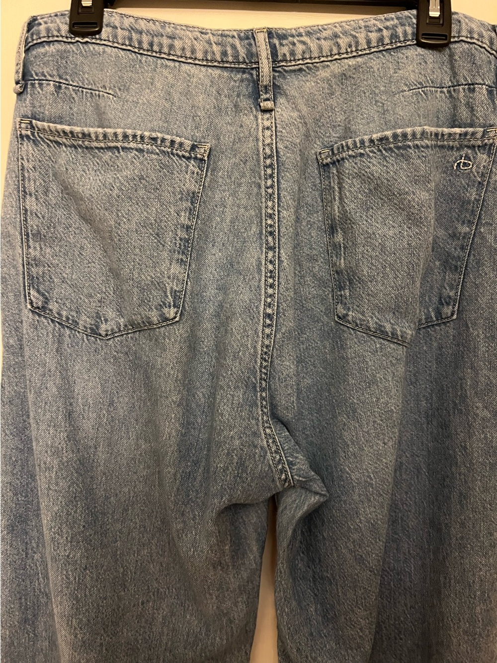 Rag & Bone Wide-Leg Tie-Waist Jeans in Medium Blue Wash &  Bonus Buy💚Jacket - Picture 5 of 16